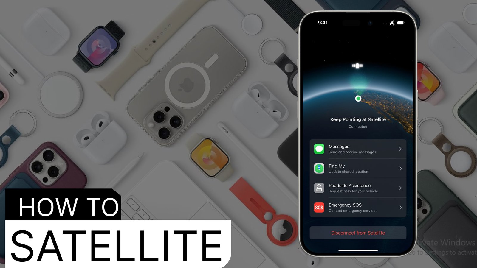 Satellite messaging on iPhone